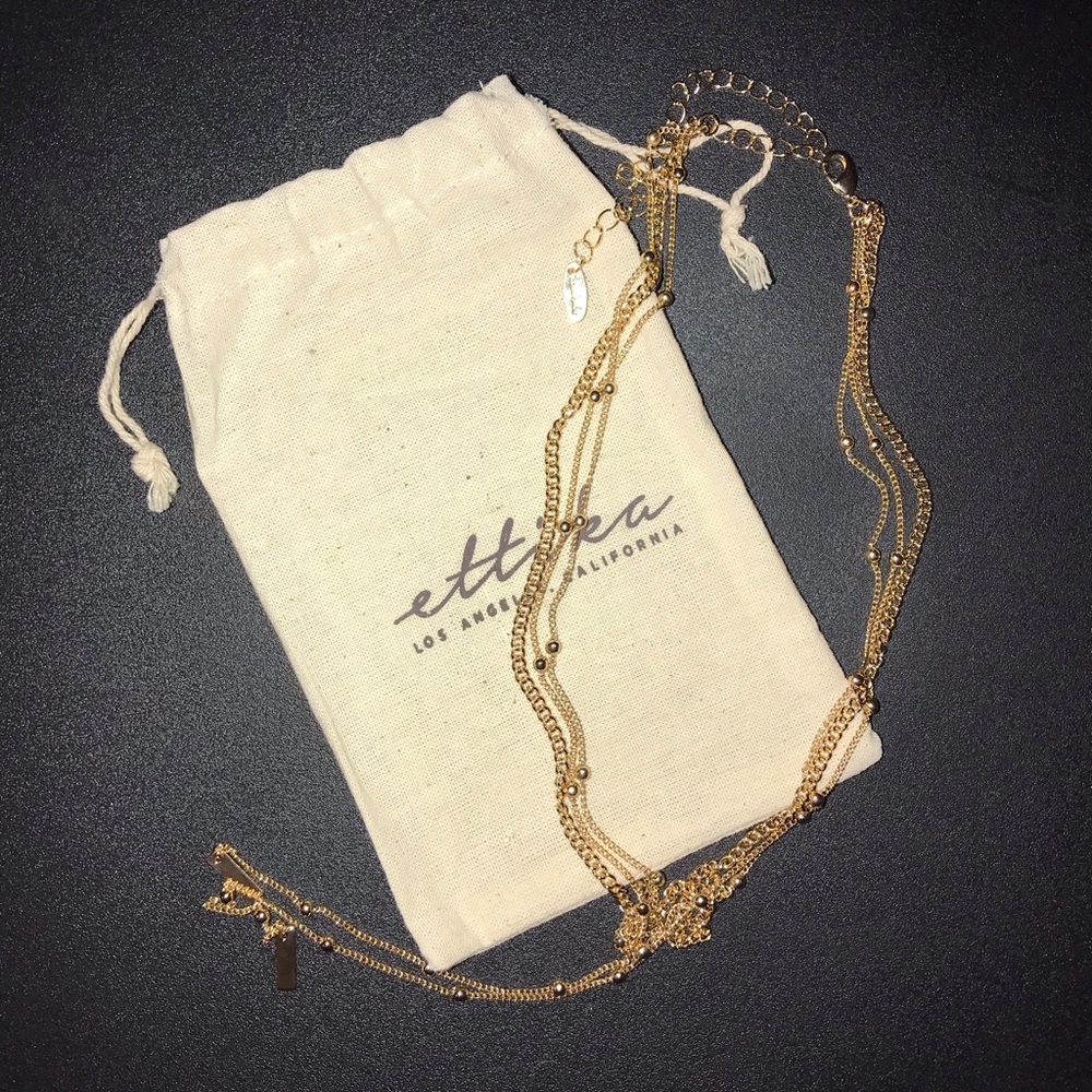 Ettika double strand with hanging strand necklace